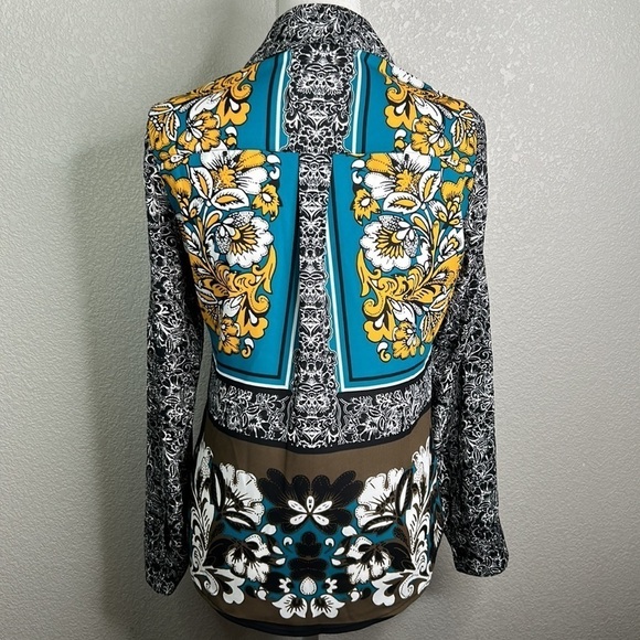 Express Floral Sheer Button Down Long Sleeve Top Size XS - Picture 5 of 7